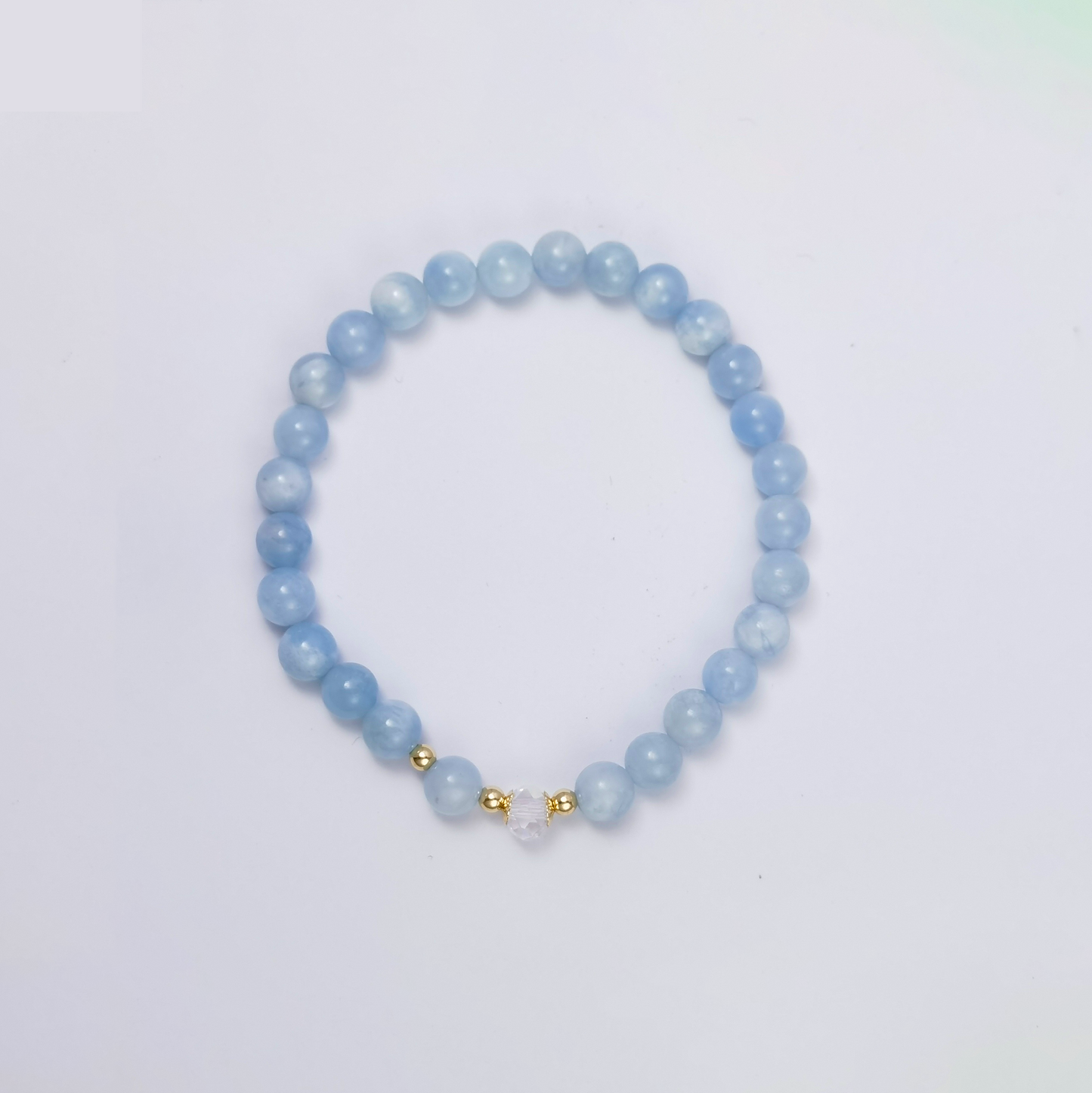 Natural Simple Austrian Crystal Aquamarine Bracelet