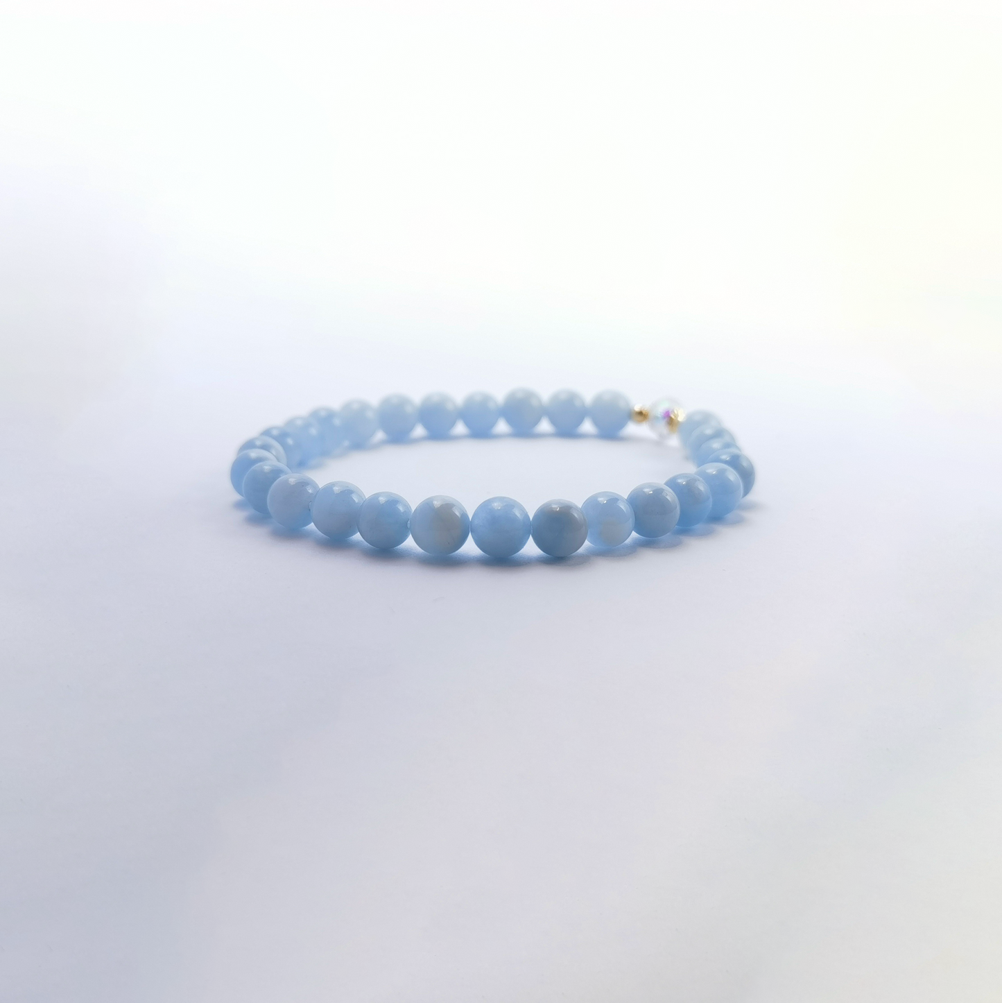 Natural Simple Austrian Crystal Aquamarine Bracelet