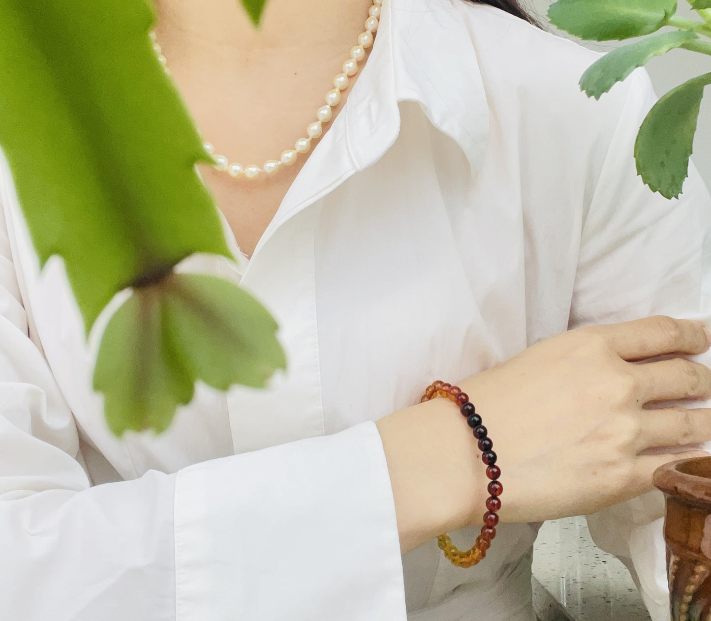 6MM Amber Gradient Healing Bracelet