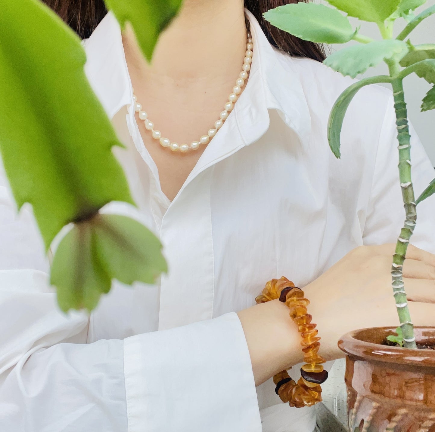 Irregular Amber Energy Healing Bracelet