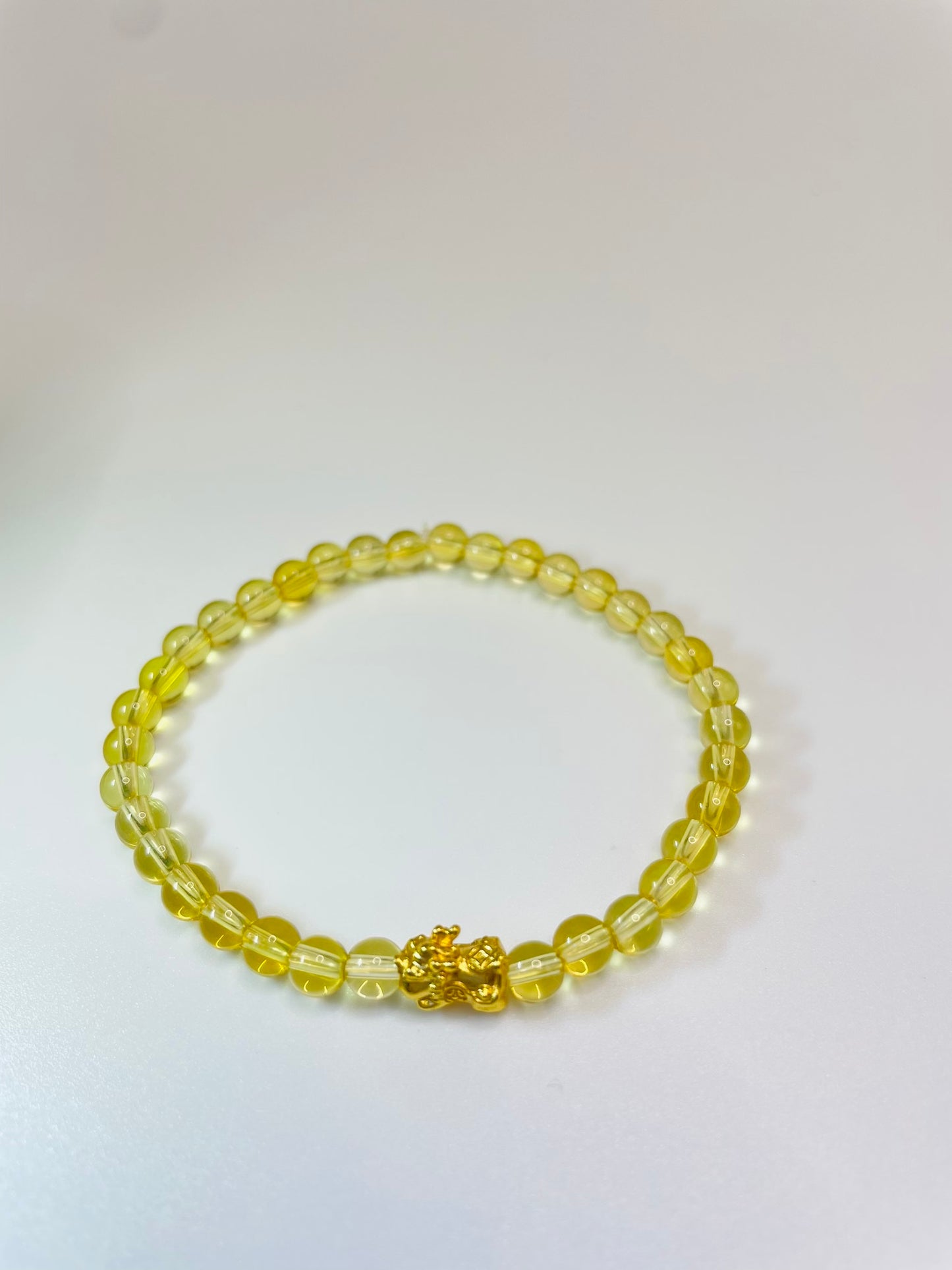 Pixiu Fengshui Citrine Meaning Bracelet 4MM