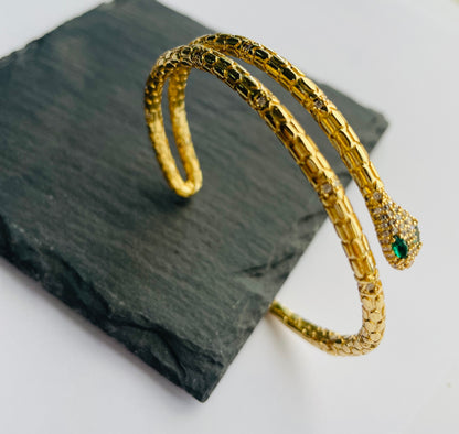 Snake Wrap Brass Bracelet