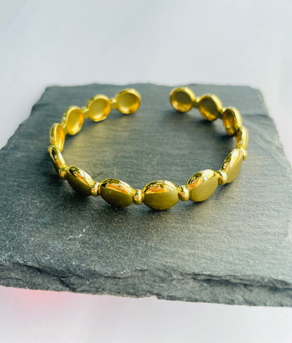 Wave Pattern Charm Brass Bracelet