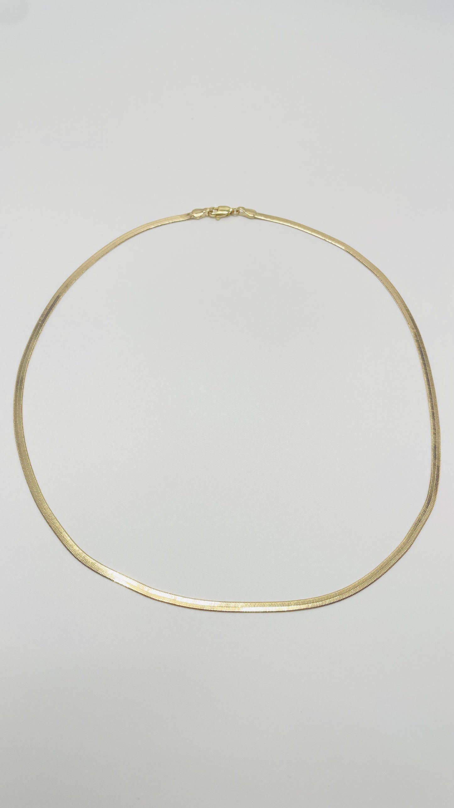 Flat Snake Chain Gold Necklace