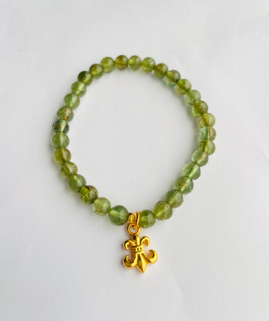 4MM Peridot Healing Energy Bracelet Gemstone Green Energy Bracelet