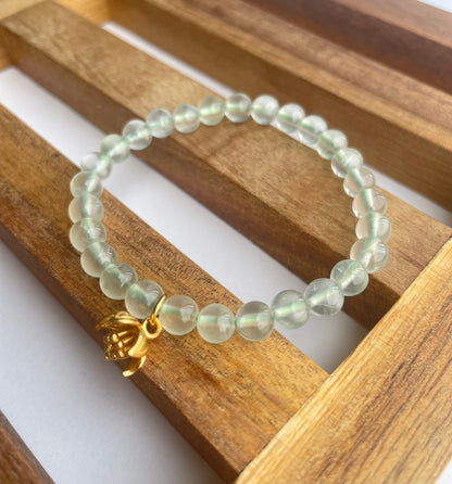 Lotus Blooming Natural Prehnite Energy Bracelets 6MM