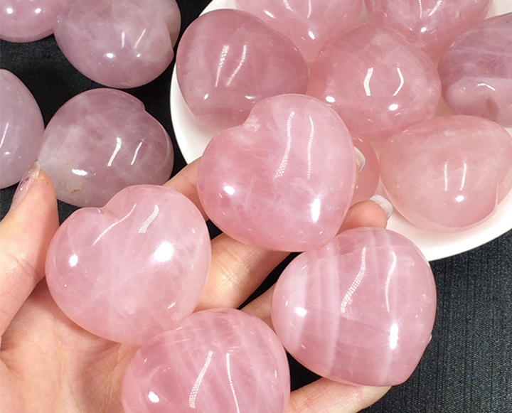 Heart Shape Rose Quartz Stone 35MM