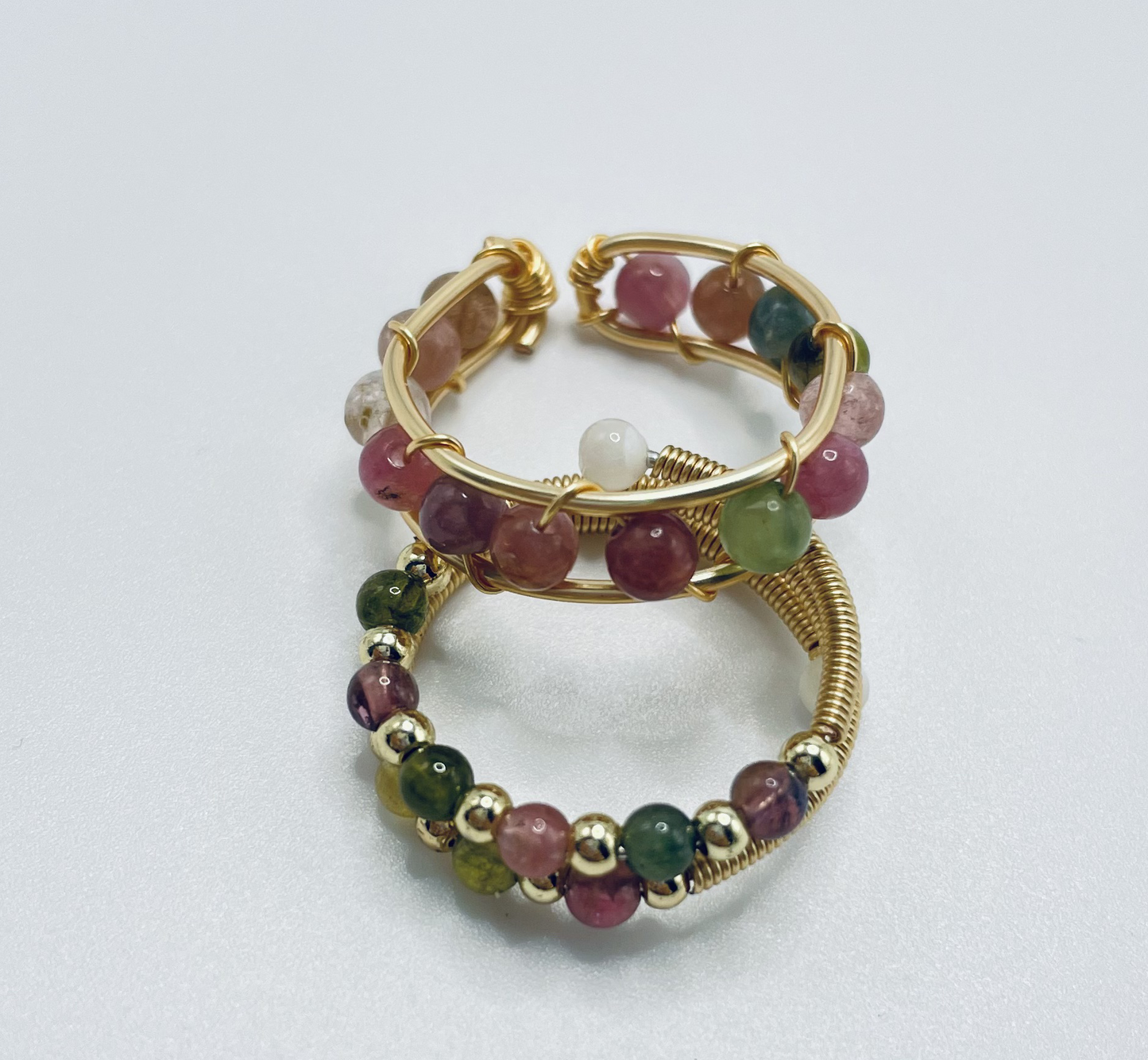 Natural Rainbow Tourmaline Energy Ring