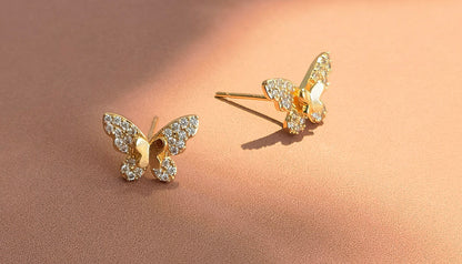 Exquisite Butterfly Design Stud Earrings