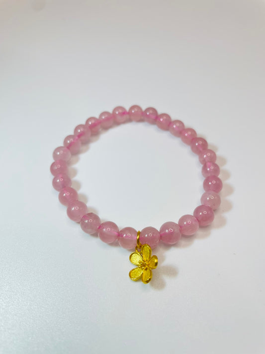 Peach Blossom Madagasar Rose Quartz Energy Bracelet 6MM