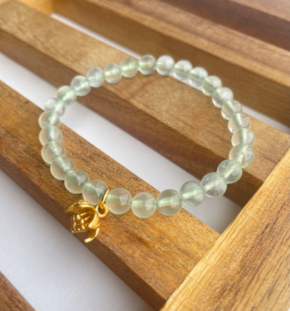 Lotus Blooming Natural Prehnite Energy Bracelets 6MM