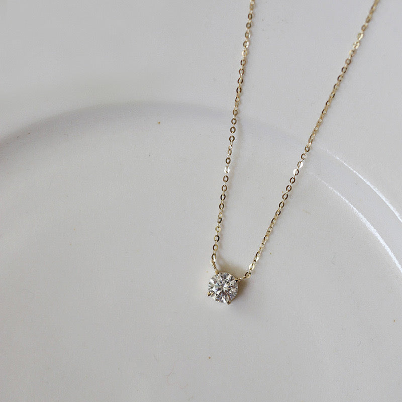 Zircon Diamonds Sterling Silver Chain Necklace