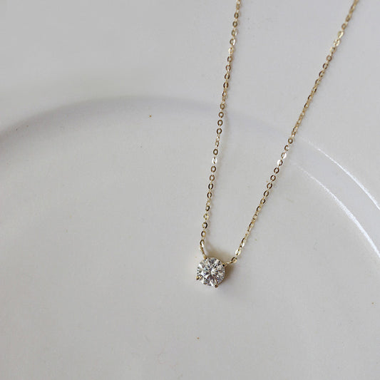 Zircon Diamonds Sterling Silver Chain Necklace