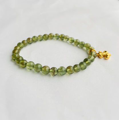 4MM Peridot Healing Energy Bracelet Gemstone Green Energy Bracelet