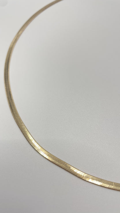 Flat Snake Chain Gold Necklace