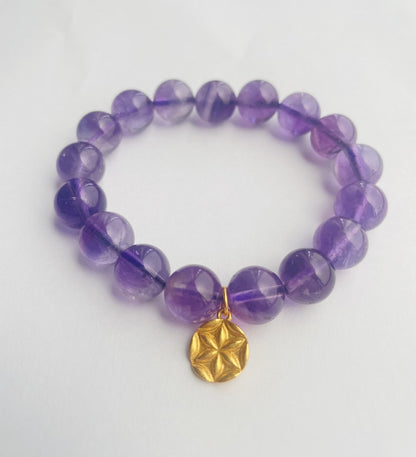 Amethyst Gemstone Energy Bracelet  10MM