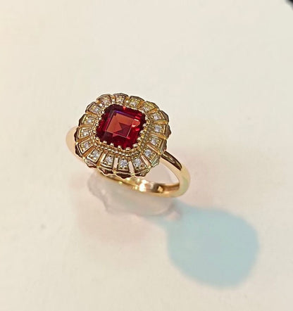 JANUARY_Garnet Healing Birthstone Sterling Silver Ring Gold