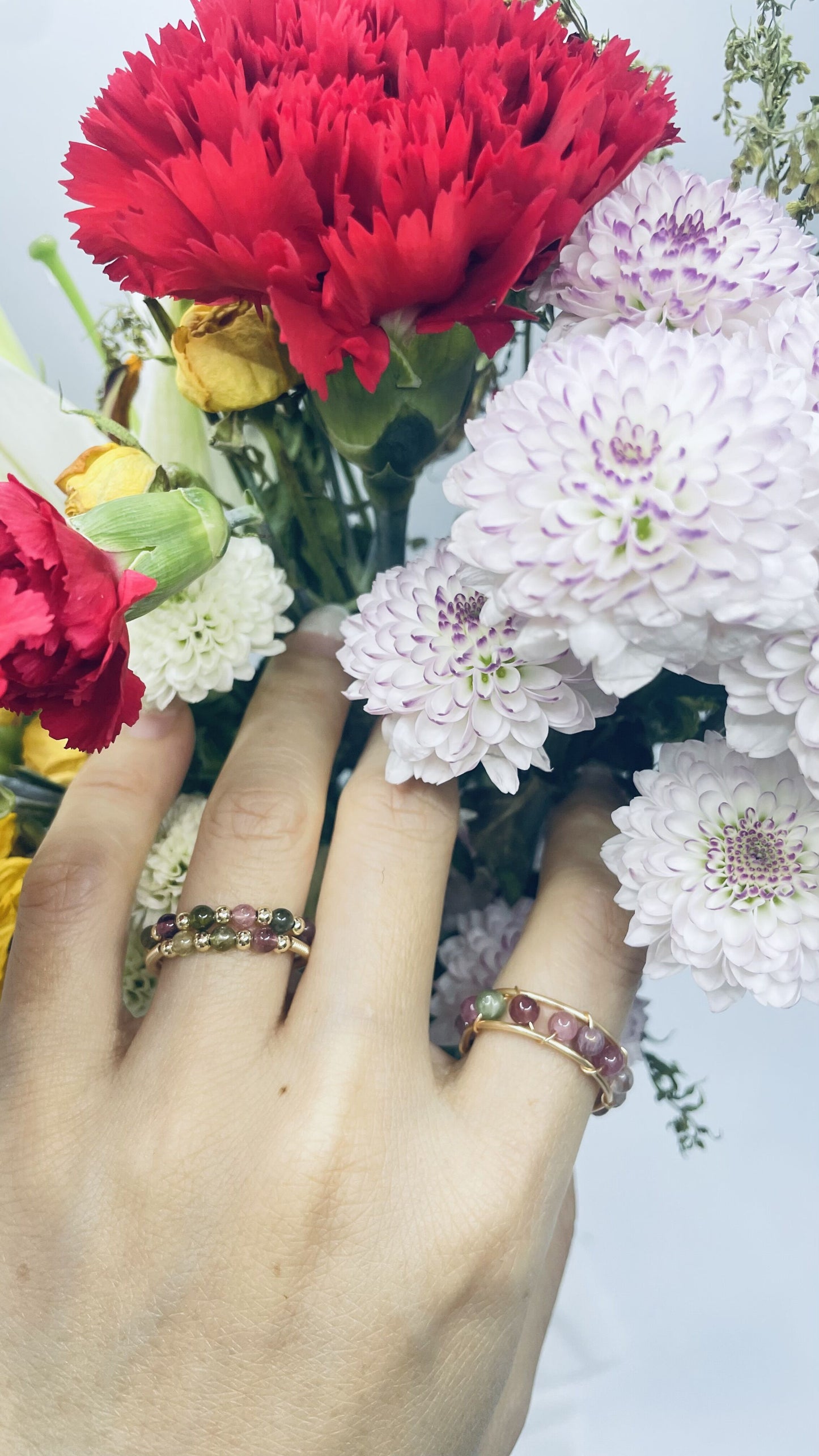 Natural Rainbow Tourmaline Energy Ring