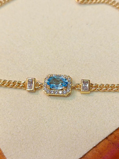 Topaz Gemstone Sterling Silver Energy Bracelet