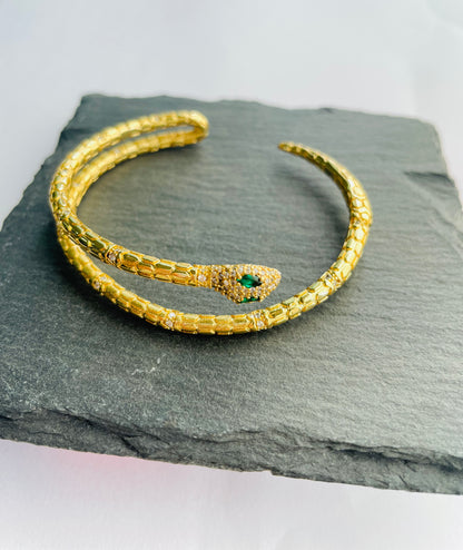 Snake Wrap Brass Bracelet