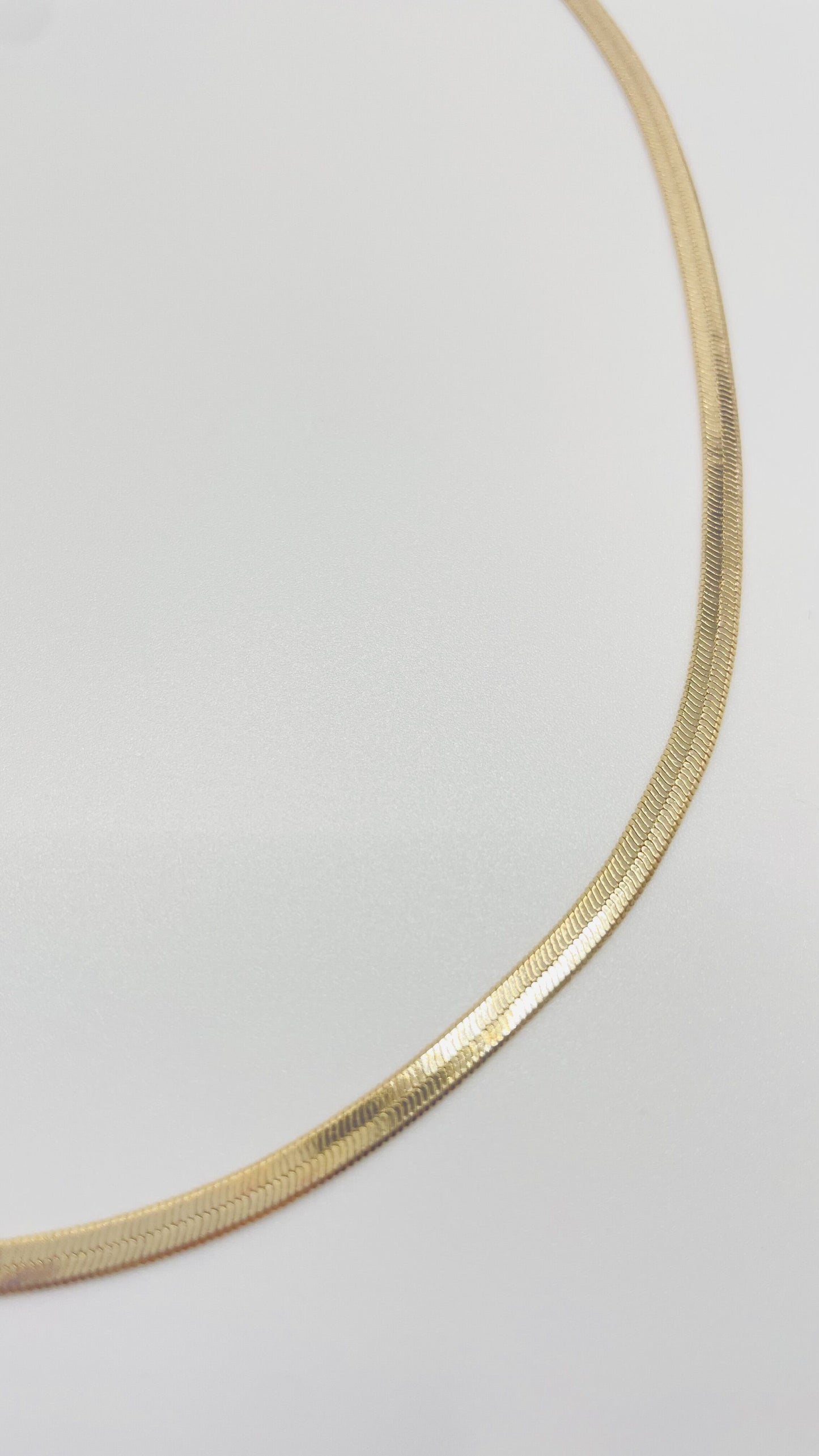 Flat Snake Chain Gold Necklace