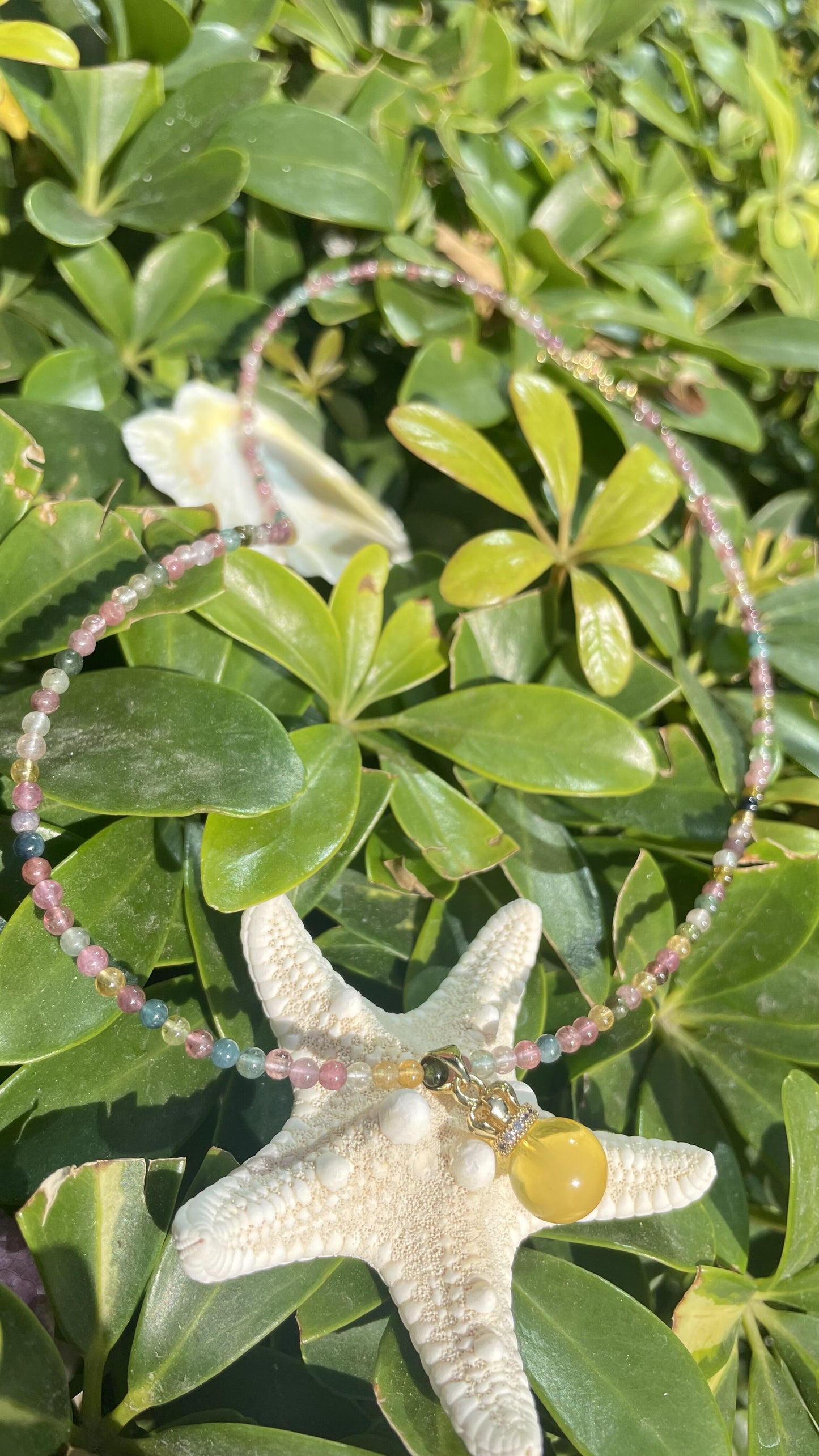 Rainbow Tourmaline Beaded Gemstone Choker Necklace, Natural Multi Tourmaline, Energy Healing Crystal