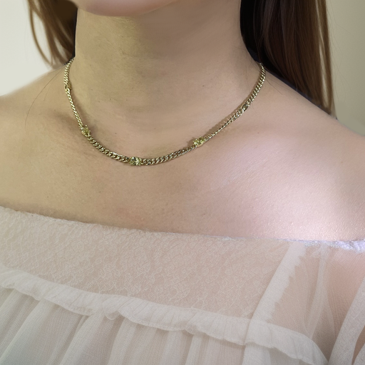 Floating Stone Charm Choker Necklace