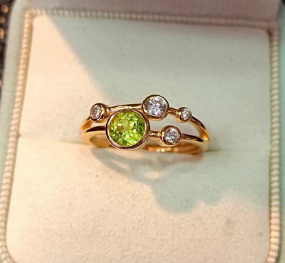 AUGUST_Peridot Healing Birthstone Sterling Silver Ring