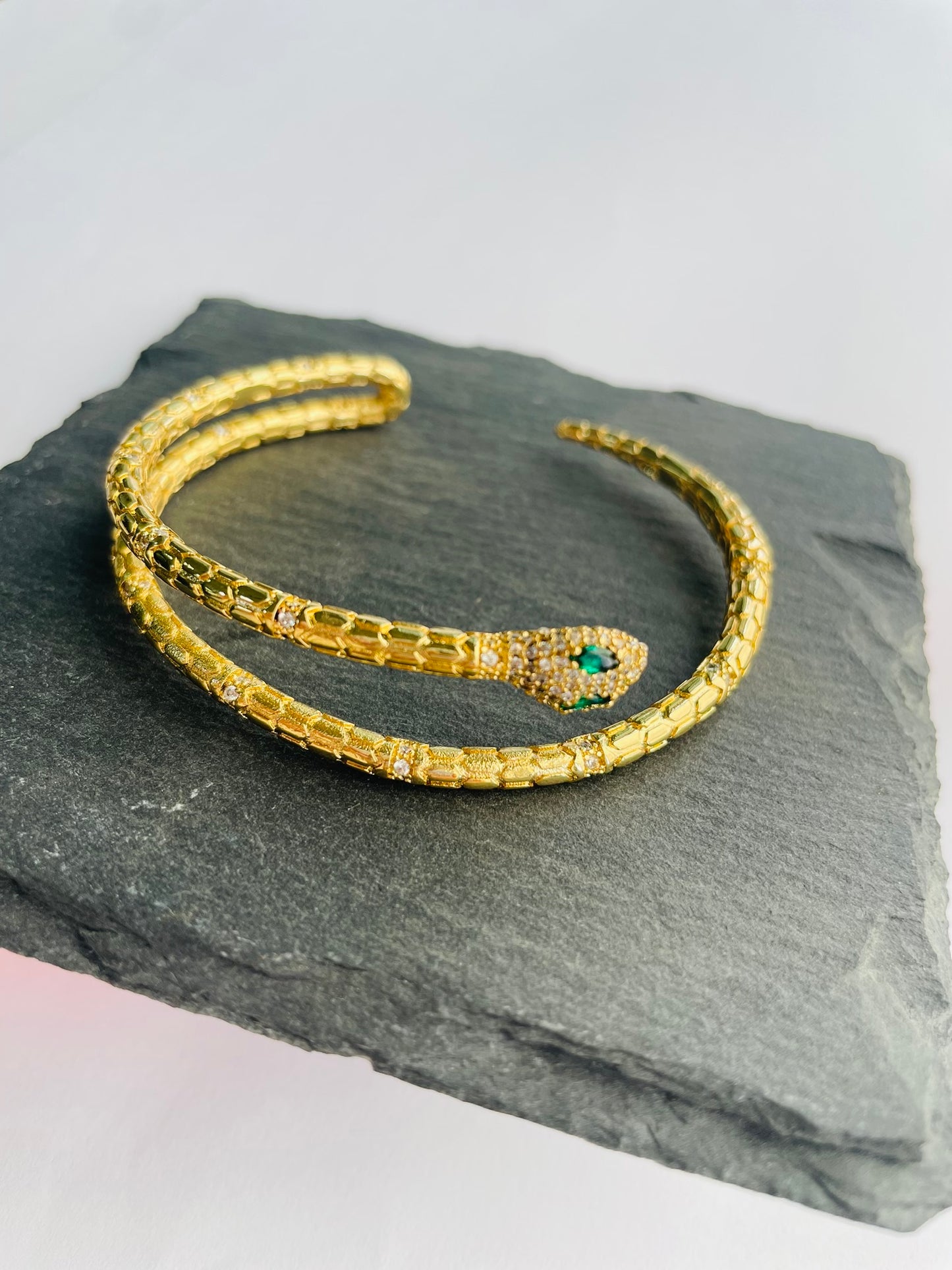 Snake Wrap Brass Bracelet