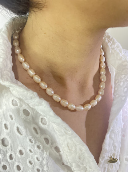 Pink Natural Freshwater Baroque Pearls Necklace Peals Choler