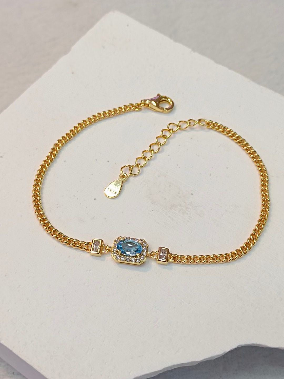 Topaz Gemstone Sterling Silver Energy Bracelet