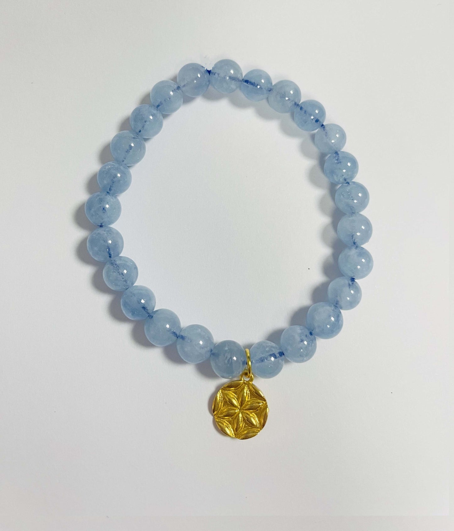 Aquamarine Bead Energy Bracelet 6MM