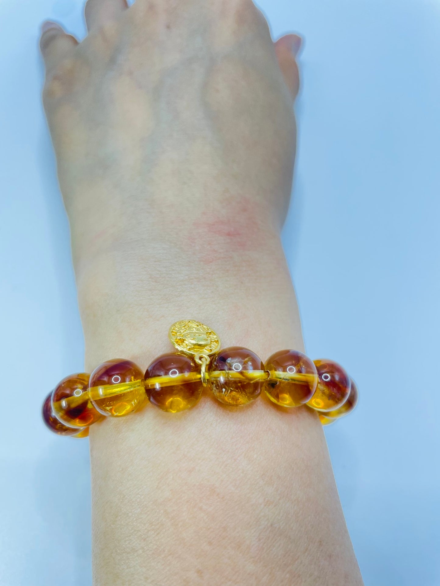 Citrine Gemstone Luck Wealthy Cat Energy Bracelet 10MM