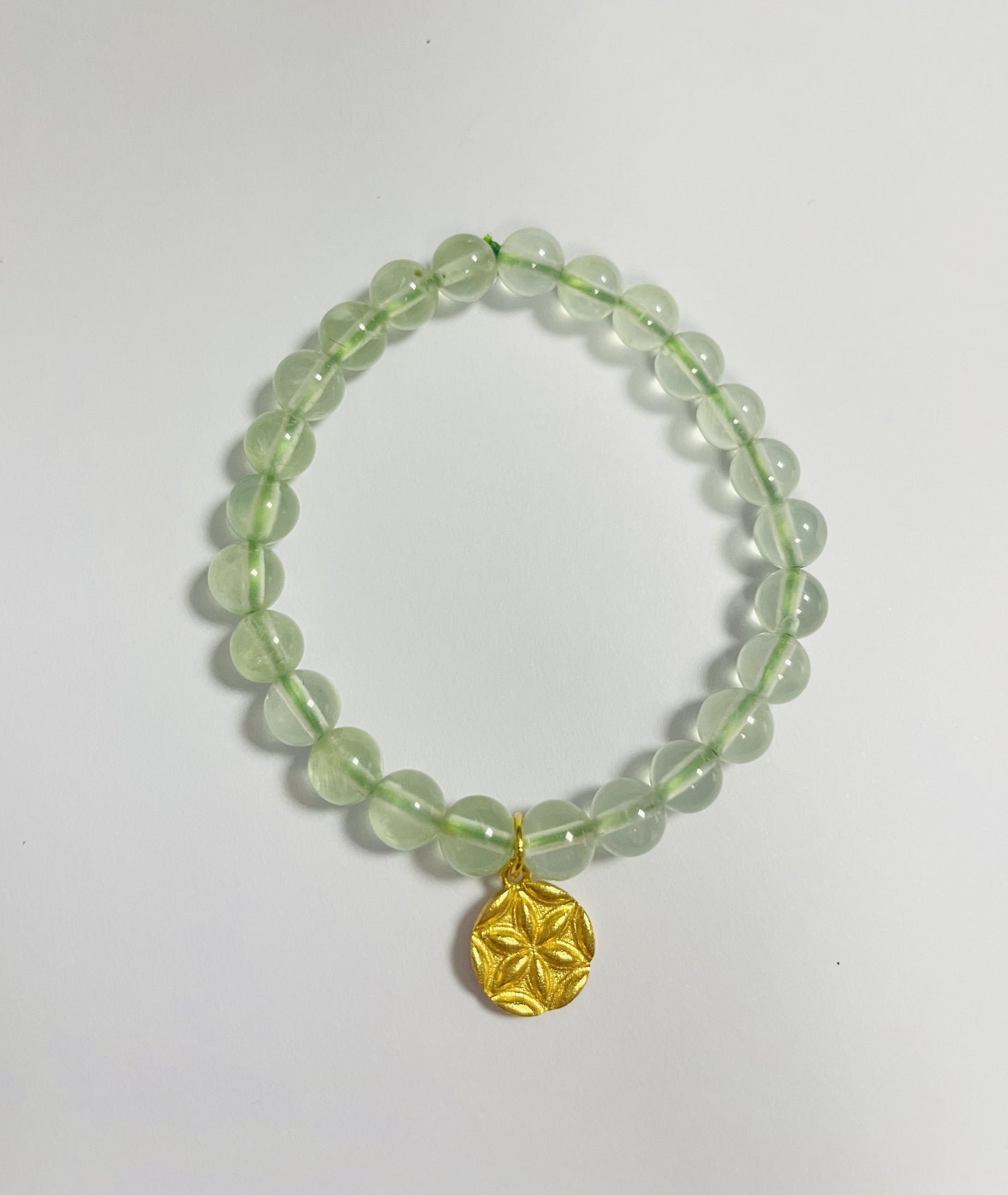 6MM Natural Prehnite Energy Bracelet Gemstone Green Bracelet