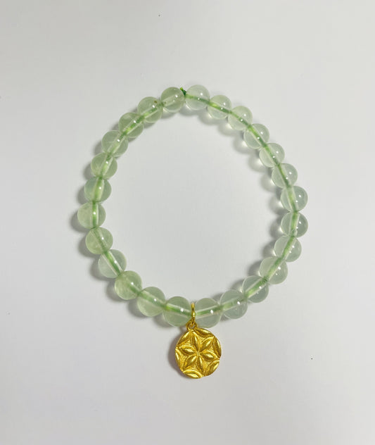 6MM Natural Prehnite Energy Bracelet Gemstone Green Bracelet