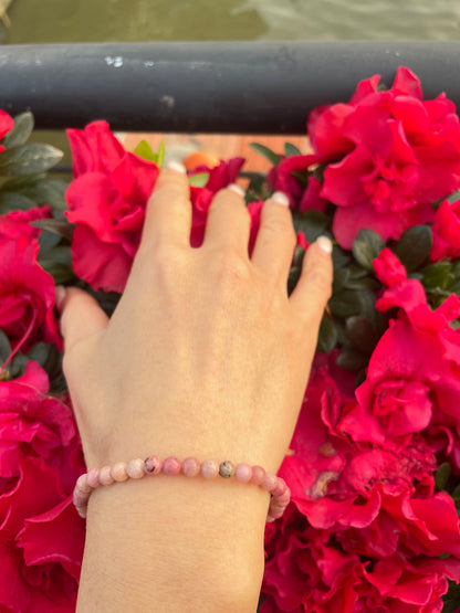 Rhodochrosite Energy Bracelet 4MM Gemstone Meaning Handmake Bracelet