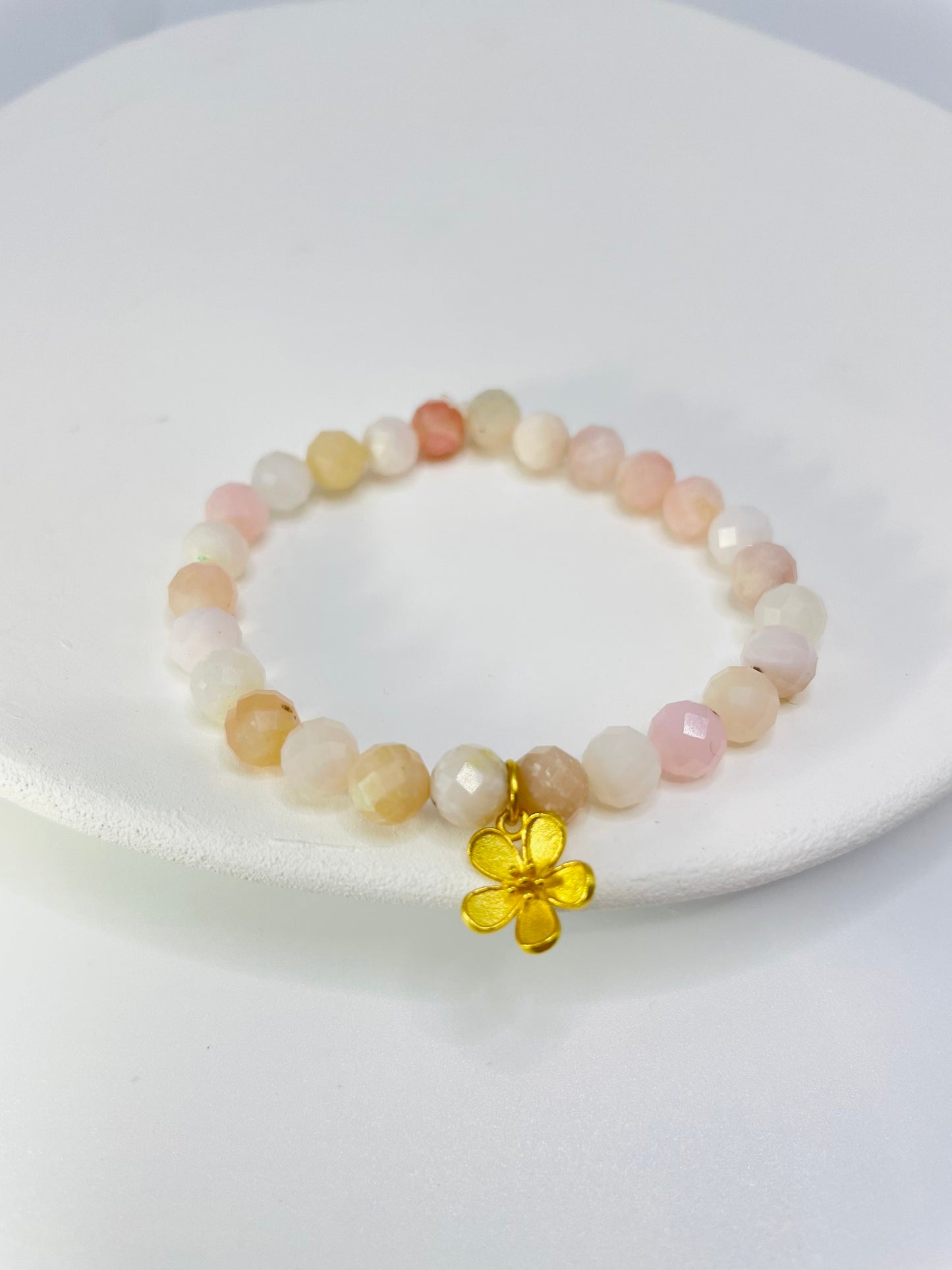 Love Peach Blossom Pink Opal Energy Bracelet 6MM