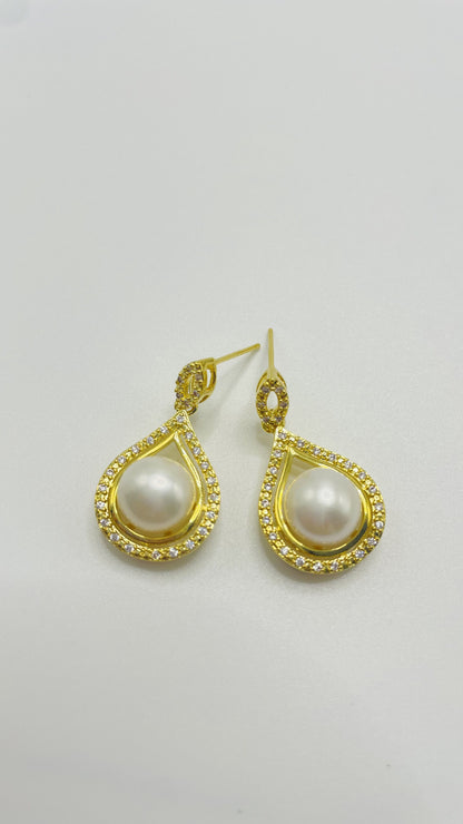 French Vintage Freshwater Pearl Earrings