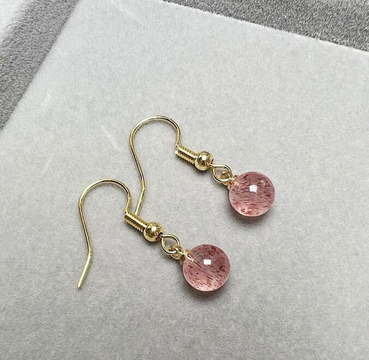 Strawberry Quartz Energy Earrings