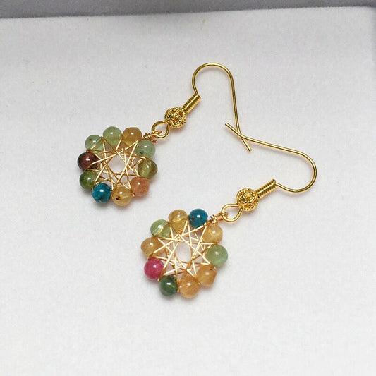 Rainbow Gemstone Drop Earrings