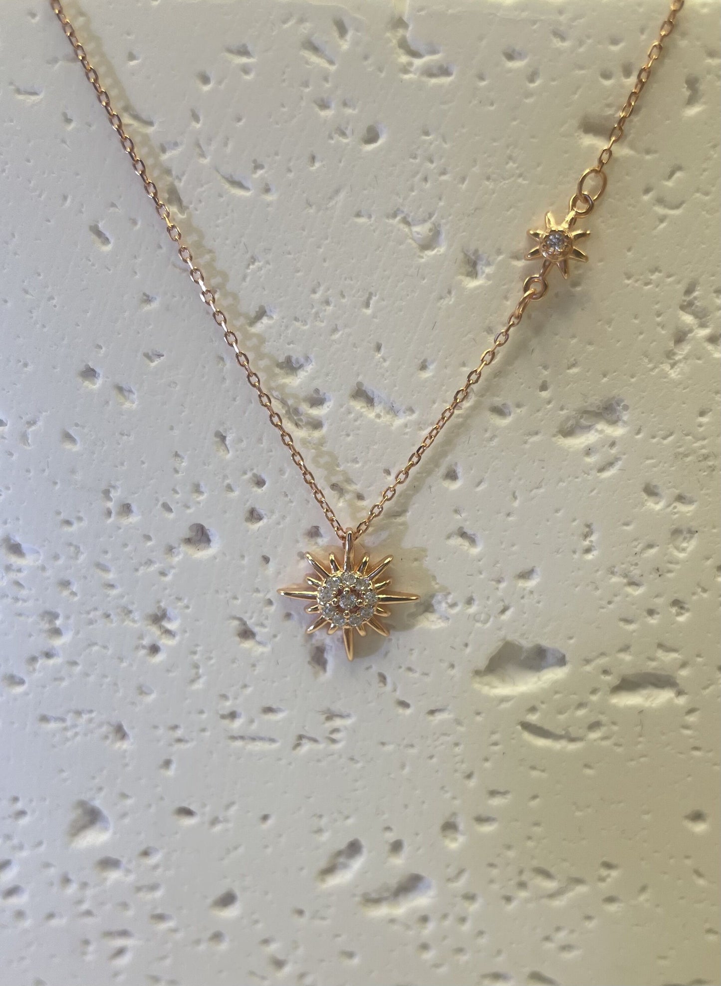 Sun-shaped Sterling Silver Necklace