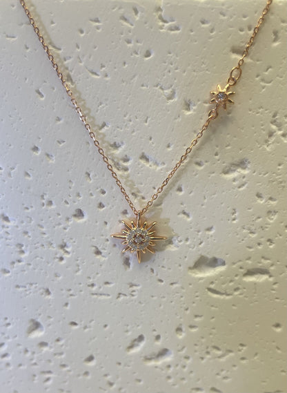 Sun-shaped Sterling Silver Necklace