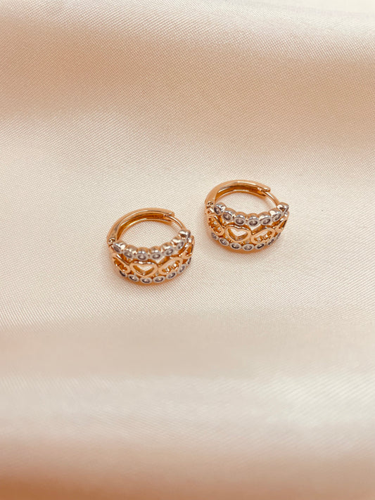 Lace Design Charm Hoop Earrings