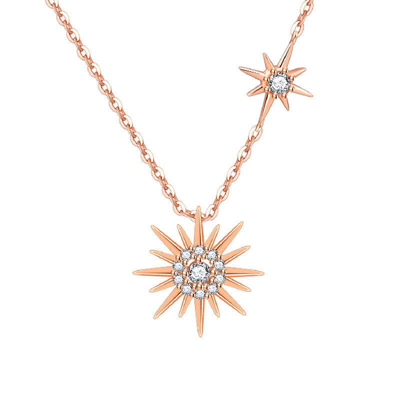 Sun-shaped Sterling Silver Necklace