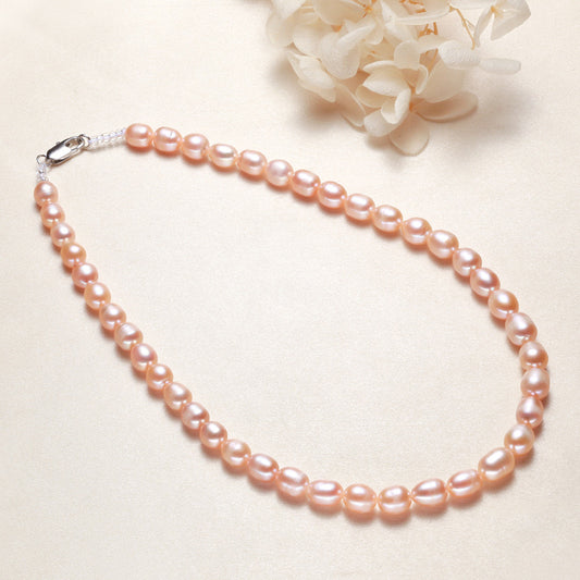 Pink Natural Freshwater Baroque Pearls Necklace Peals Choler