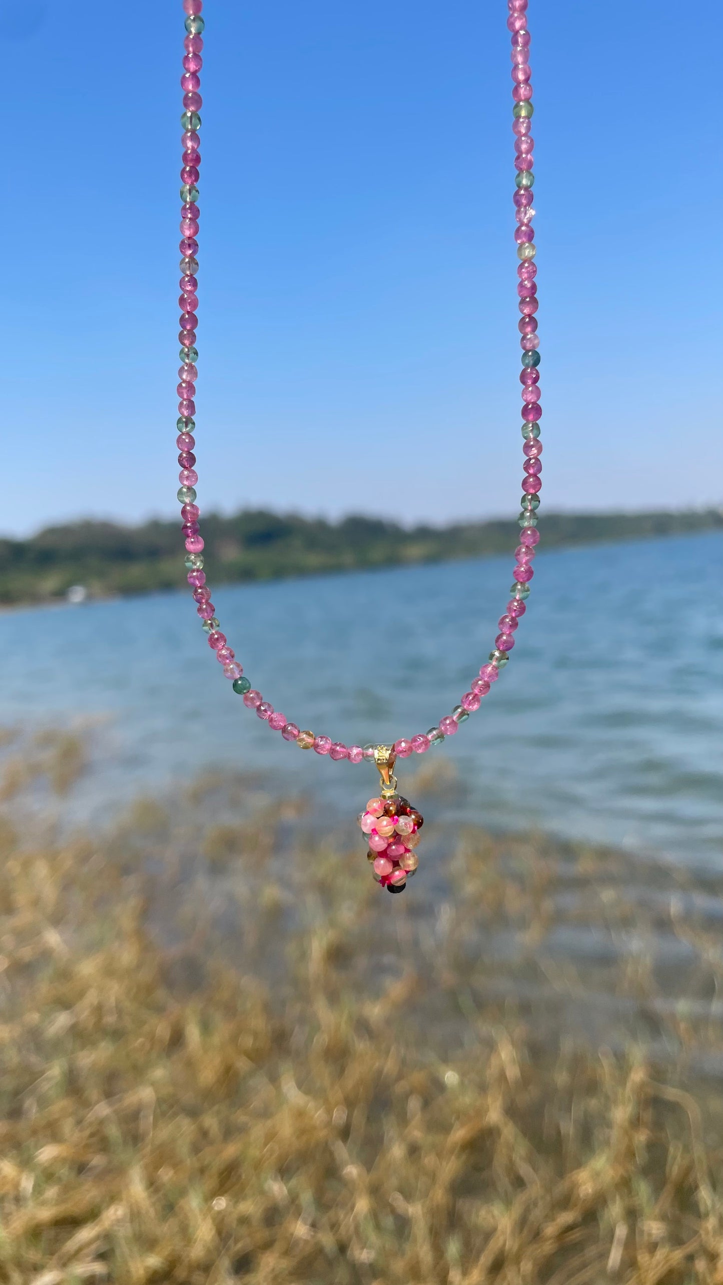 Rainbow Tourmaline Beaded Gemstone Choker Necklace, Natural Multi Tourmaline, Energy Healing Crystal