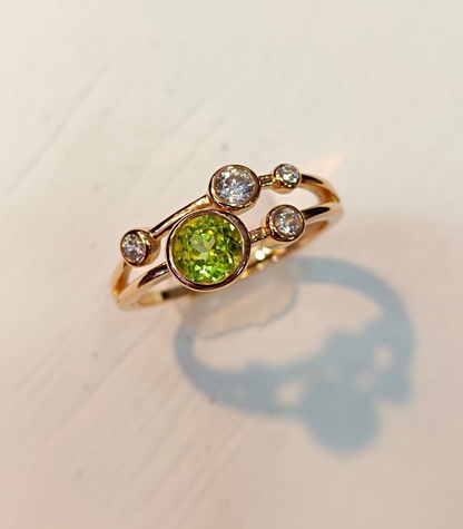 AUGUST_Peridot Healing Birthstone Sterling Silver Ring