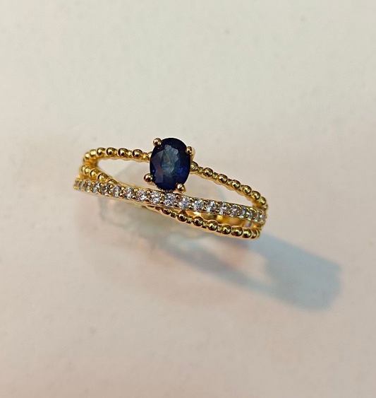 SEPTEMBE_Blue Sapphire Healing Birthstone Sterling Silver Ring