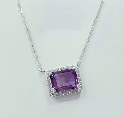 Natural Amethyst Charm Necklace