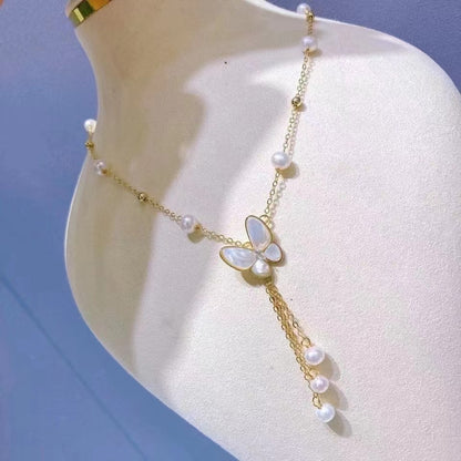 Freshwater Pearl Drop Charm Choker Necklace